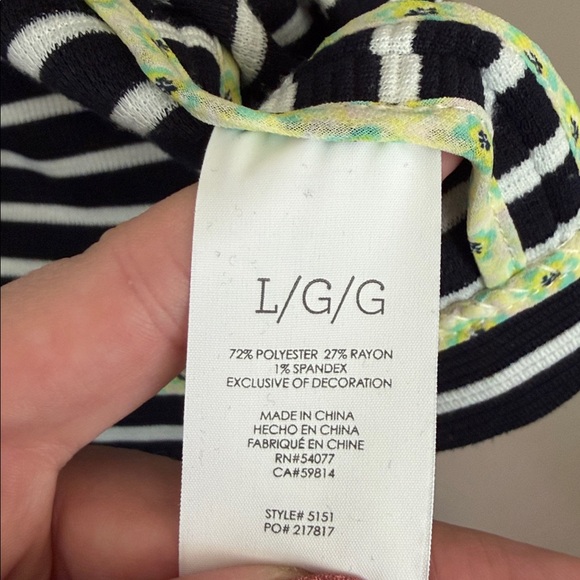 CAbi Navy and White Striped Trench Coat - Picture 3 of 4